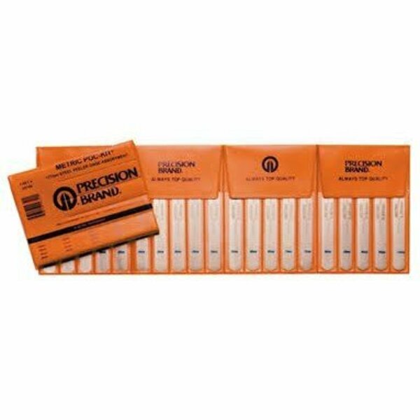 Precision Brand 20 Piece Metric Steel Feeler Gage Poc-Kit Assortment 1/2in. x 5in. Blades 09740